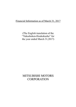 Financial Information As of March 31, 2017