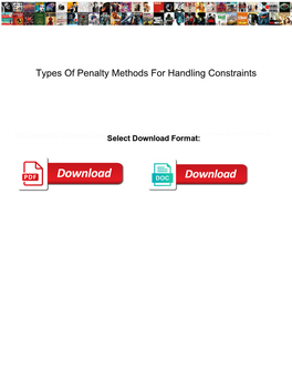 Types of Penalty Methods for Handling Constraints