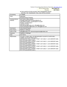 Estta627719 09/17/2014 in the United States Patent And