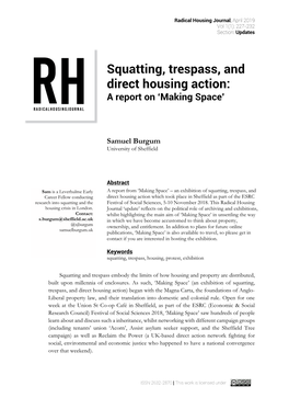 Squatting, Trespass, and Direct Housing Action: a Report on ‘Making Space’