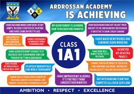 AMBITION • RESPECT • EXCELLENCE ★★★★ Respect R Ambition Excellence ARDROSSAN ACADEMY a E ★★★★