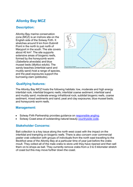 Allonby Bay MCZ