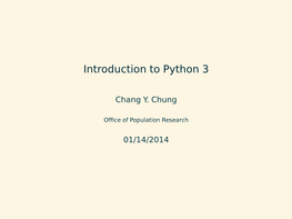 Introduction to Python 3