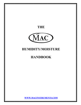 The Humidity/Moisture Handbook