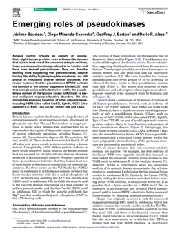 Emerging Roles of Pseudokinases