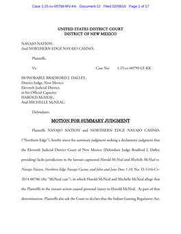 Motion for Summary Judgment