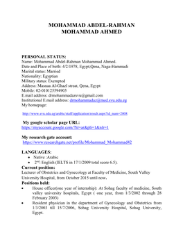 Mohammad Abdel-Rahman Mohammad Ahmed
