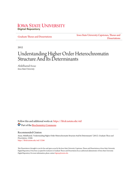 Understanding Higher Order Heterochromatin Structure and Its Determinants Abdelhamid Azzaz Iowa State University