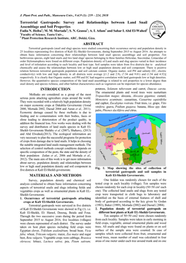 Terrestrial Gastropods : Survey and Relationships Between Land Snail