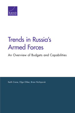 Trends in Russia's Armed Forces: an Overview of Budgets and Capabilities