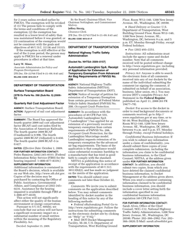 Federal Register/Vol. 74, No. 182/Tuesday, September 22, 2009