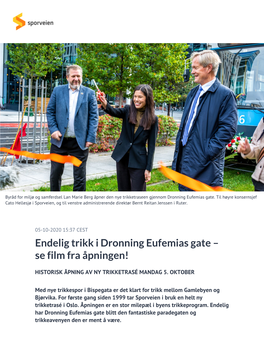 Endelig Trikk I Dronning Eufemias Gate – Se Film Fra Åpningen!