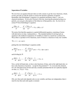 Separation of Variables