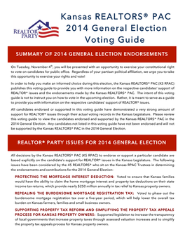 2014 KS RPAC General Election Voting Guide