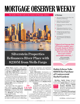 Silverstein Properties Refinances River Place with $230M from Wells Fargo