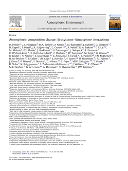 Atmospheric Composition Change: Ecosystems–Atmosphere Interactions