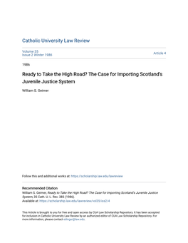 The Case for Importing Scotland's Juvenile Justice System