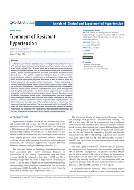 Treatment of Resistant Hypertension If the Serum Potassium Level Is ≤ 4.5 Mmol/L