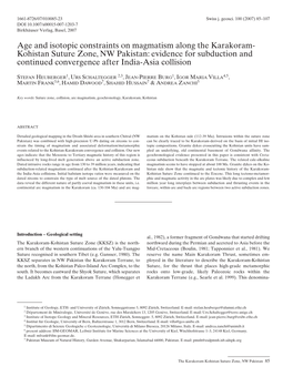 Kohistan Suture Zone, NW Pakistan: Evidence for Subduction and Continued Convergence After India-Asia Collision