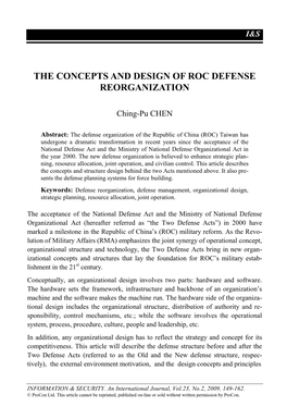 The Concepts and Design of Roc Defense Reorganization