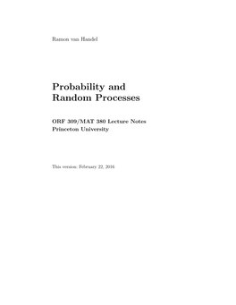 Probability and Random Processes