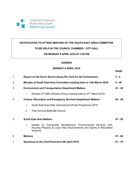 (Public Pack)Agenda Document for South East Area Committee, 09/04