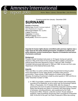 Amnesty International Report 2001