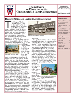 The Network an E-Newsletter for Ohio's Certified Local Governments