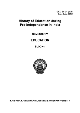 History of Education During Pre-Independence in India