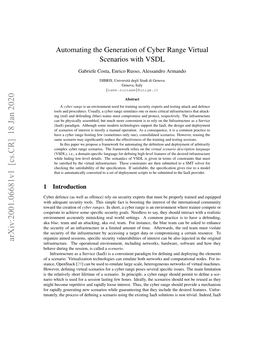 Automating the Generation of Cyber Range Virtual Scenarios with VSDL