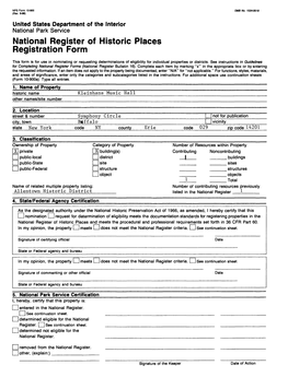 National Register of Historic Places Continuation Sheet