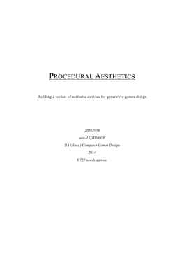 Procedural Aesthetics