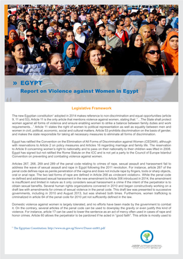 Report on Violence Against Women in Egypt