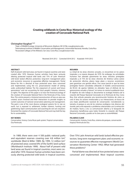 Historical Ecology of the Creation of Corcovado National Park