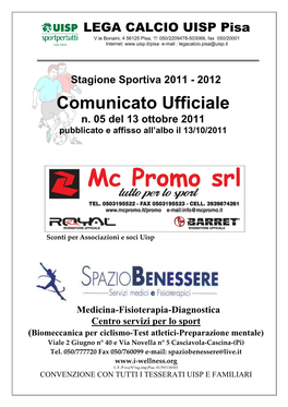 Comunicato Ufficiale N