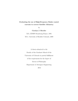 Evaluating the Use of High-Frequency Radar Coastal Currents to Correct Satellite Altimetry