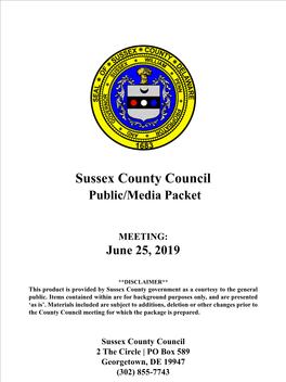 Sussex County Public/Media Packet