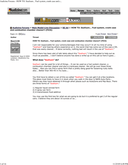 Seafoam... Fuel System, Crank Case and C... 1 of 16 11/25/05 6:49 PM