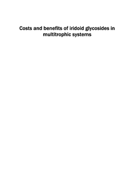 Costs and Benefits of Iridoid Glycosides in Multitrophic Systems