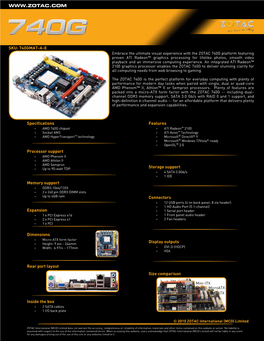 SKU: 740GMAT-A-E Features