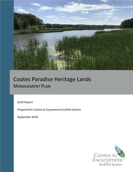 Cootes Paradise Heritage Lands MANAGEMENT PLAN