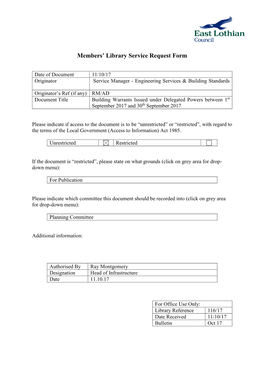 Members' Library Service Request Form