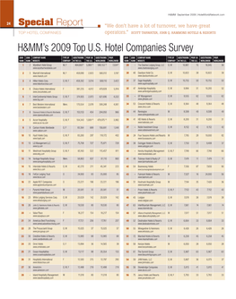 H&MM's 2009 Top U.S. Hotel Companies Survey
