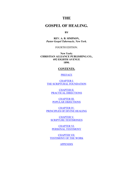 The Gospel of Healing