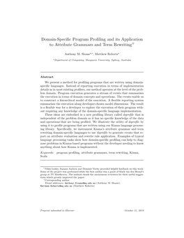 Domain-Specific Program Profiling and Its