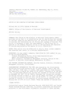 [Federal Register Volume 80, Number 101 (Wednesday, May 27, 2015)] [Notices] [Pages 30271-30282] [FR Doc No: 2015-12764]