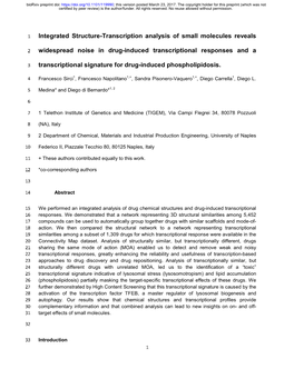 Integrated Structure-Transcription Analysis of Small Molecules Reveals