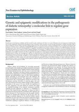 Genetic and Epigenetic Modifications in the Pathogenesis Of