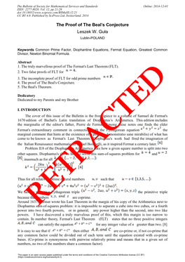 The Proof of the Beal's Conjecture