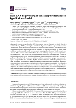 Brain RNA-Seq Profiling of the Mucopolysaccharidosis Type II Mouse Model